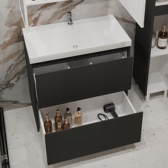 Stella Polare Тумба под раковину Борнео 80 Люкс графит матовый – фотография-7